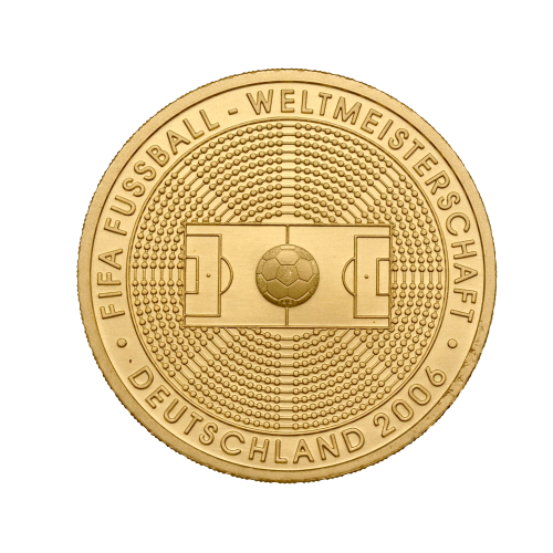 Goldmünze 100 Euro FIFA Vorderseite