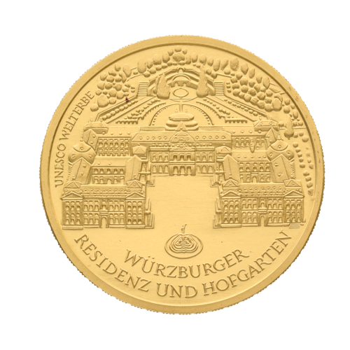 Goldmünze 100 Euro Würzburg Vorderseite