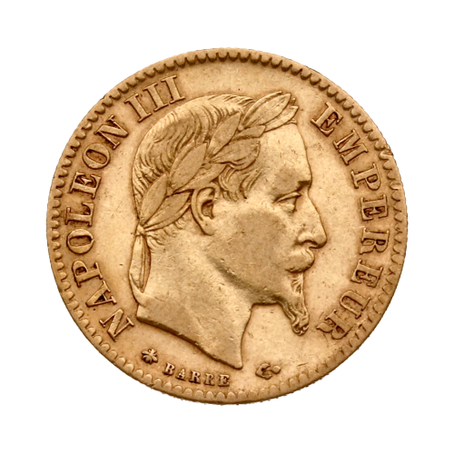 10 Franc Napoleon III mit Kranz Vorderseite