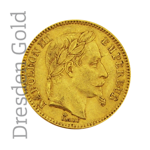 20 Franc Napoleon III mit Kranz Vorderseite