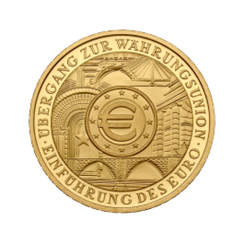 Goldmünze 100 Euro Währungsunion