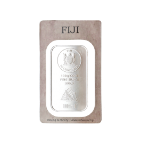 Fiji-Silber-Münzbarren 100 Gramm