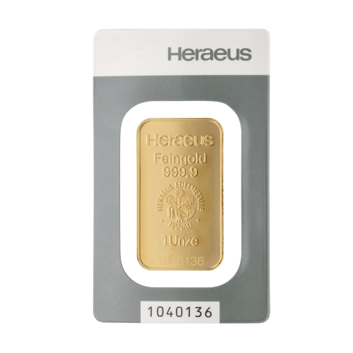 Gold bar 1 oz obverse