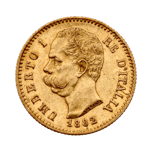 Umberto I 20 Lira obverse