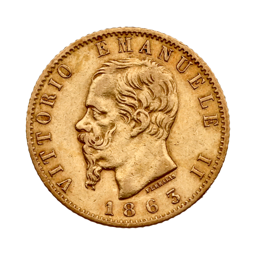 Vittorio Emanuele II 20 Lira obverse