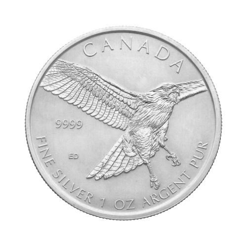 Canadian Birds of Prey - Red-Tailed Hawk 1 oz obverse
