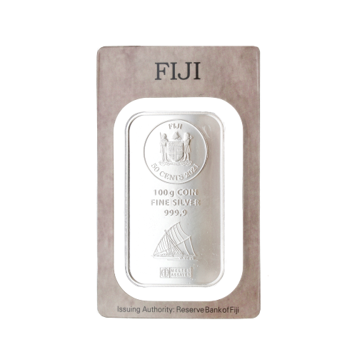 Fiji Silver Coin bar 100 grams obverse