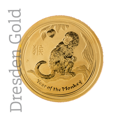 Australian Perth Mint Series II Lunar Gold Tenth Ounce 2016 Monkey 